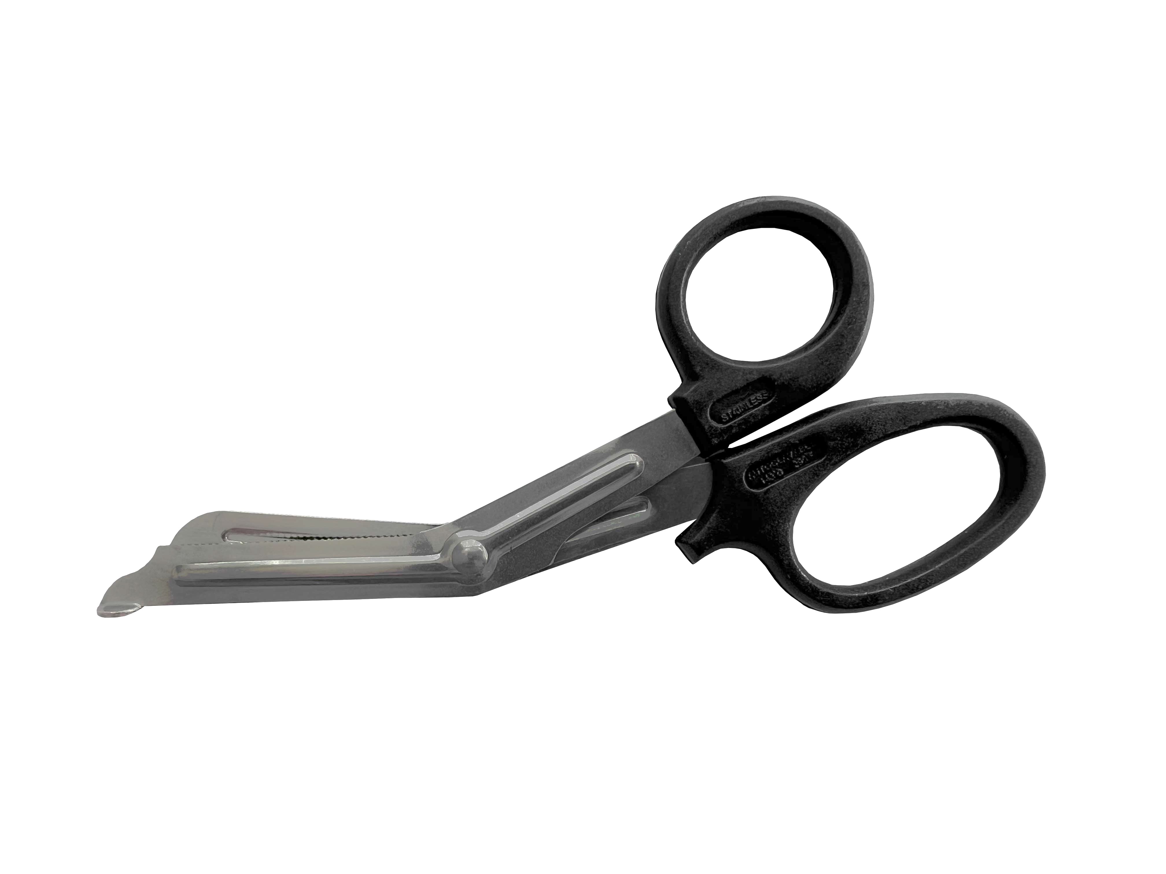 Ножиці зігнуті для аптечок довжиною 155 мм срібно-матові